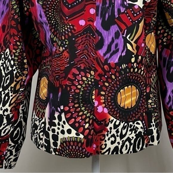 Erin London Black Red Bold Watercolor Print Maximalist 90s Jacket NWOT Size S - Picture 7 of 13